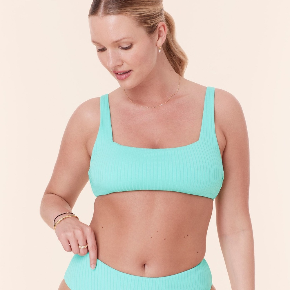 Andie The Rye Bikini Top - Wide Rib - Opal Size XLOPAL / XL